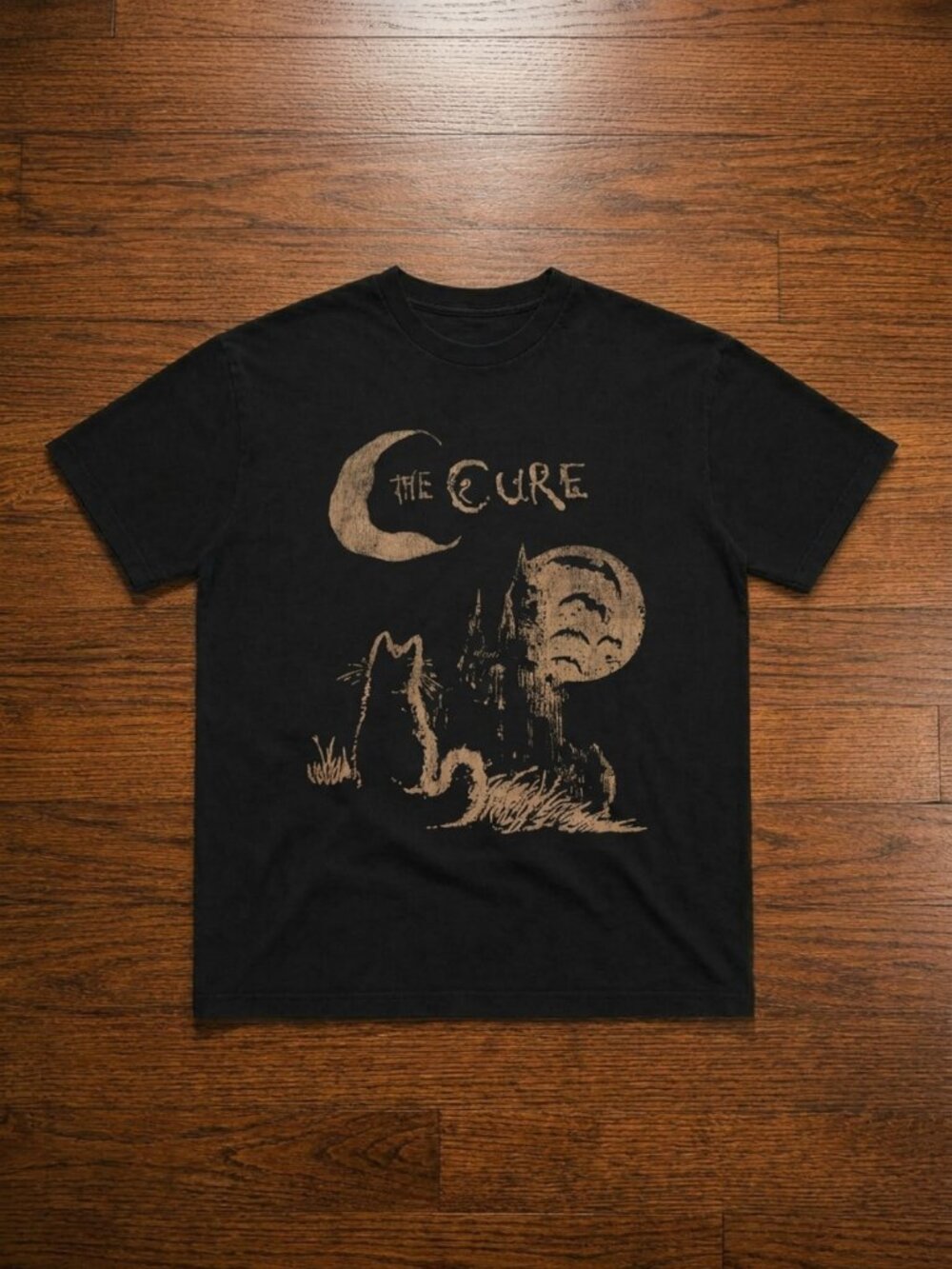 The Cure Cat Tee, 90s Alt Indie Rock, Unisex shirt, Music Gifts, Cat Lover gifts
